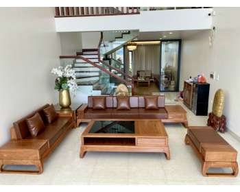 Mẫu sofa 2 văng chân quỳ gỗ hương đá cao cấp SF111
